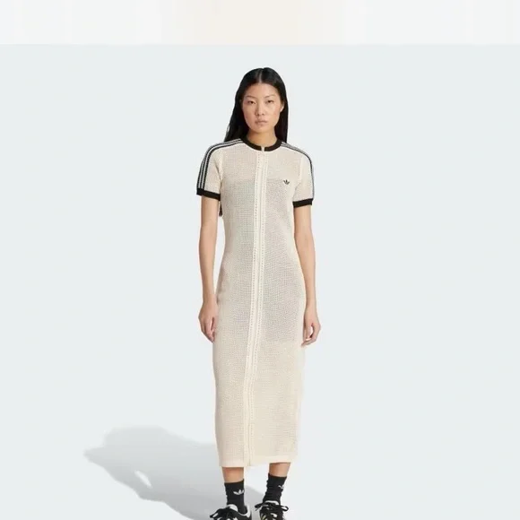 adidas | Dresses | Adidas Cream Crotchet Midi Dress | Poshmark
